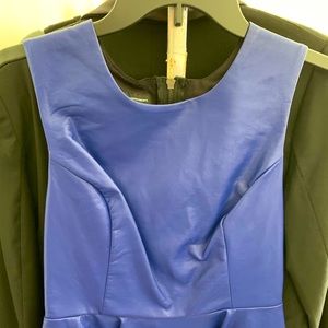 Blue leather peplum top